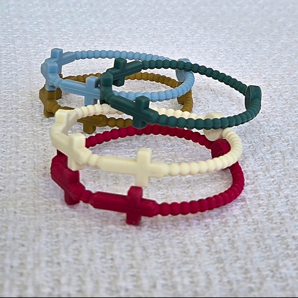 Cross Silicone Bracelet Set by Plunder - Set of 5 - NWOT - Picture 2 of 4